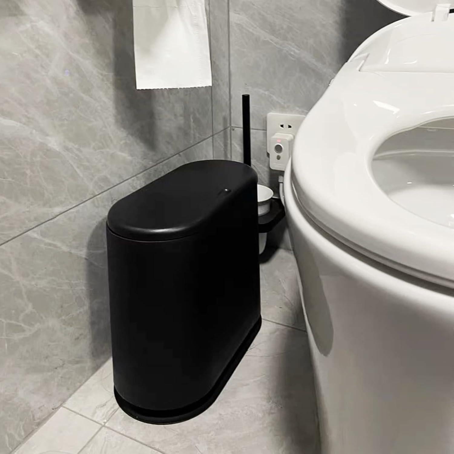 Cubo de Basura Plástico PENGKE 10 Litros Negro con Tapa