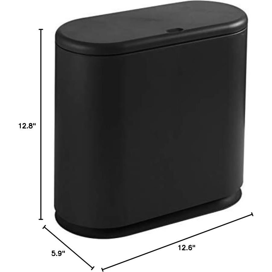 Cubo de Basura Plástico PENGKE 10 Litros Negro con Tapa