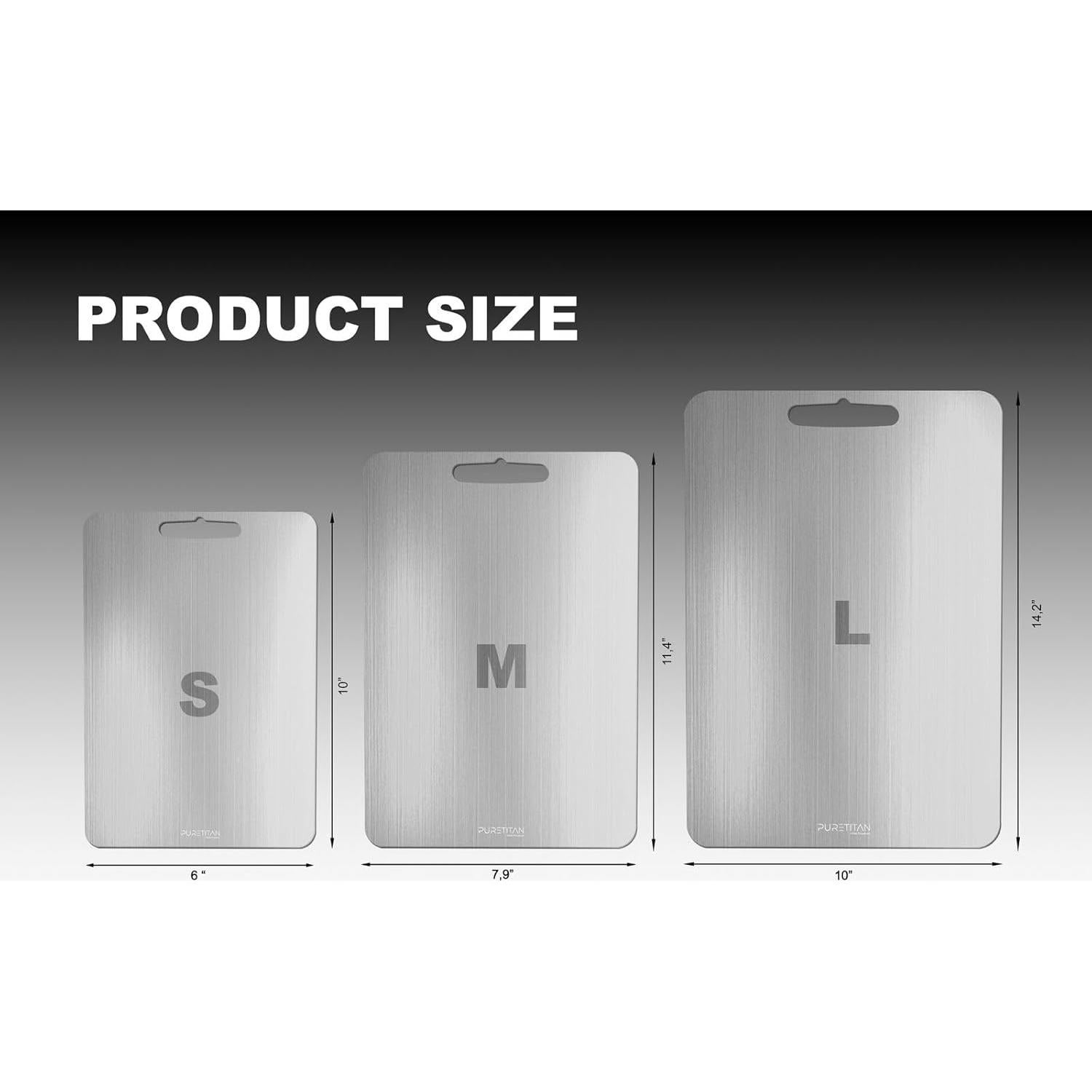 Tabla de Cortar de Titanio Pure Titan 25.4x15.2cm Antimicrobiana