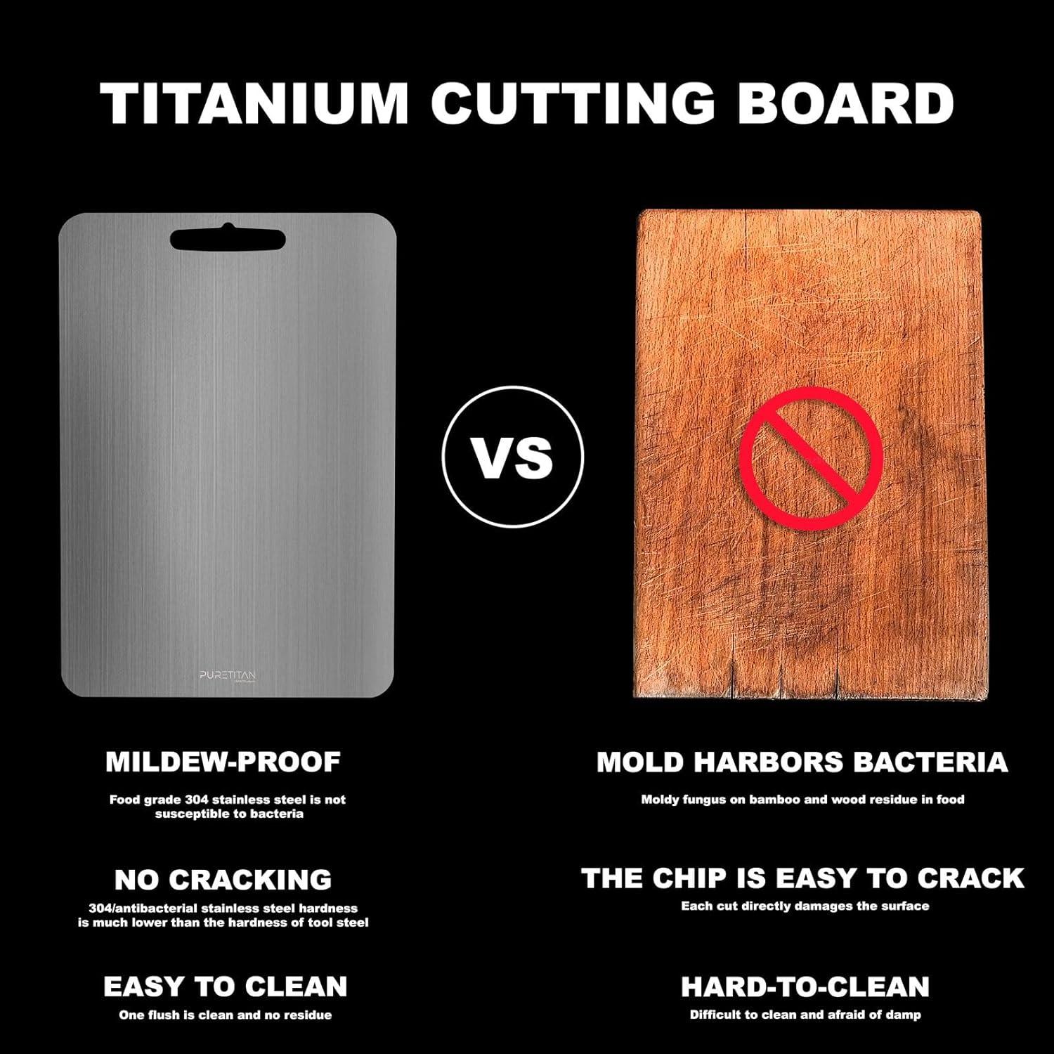 Tabla de Cortar de Titanio Pure Titan 25.4x15.2cm Antimicrobiana