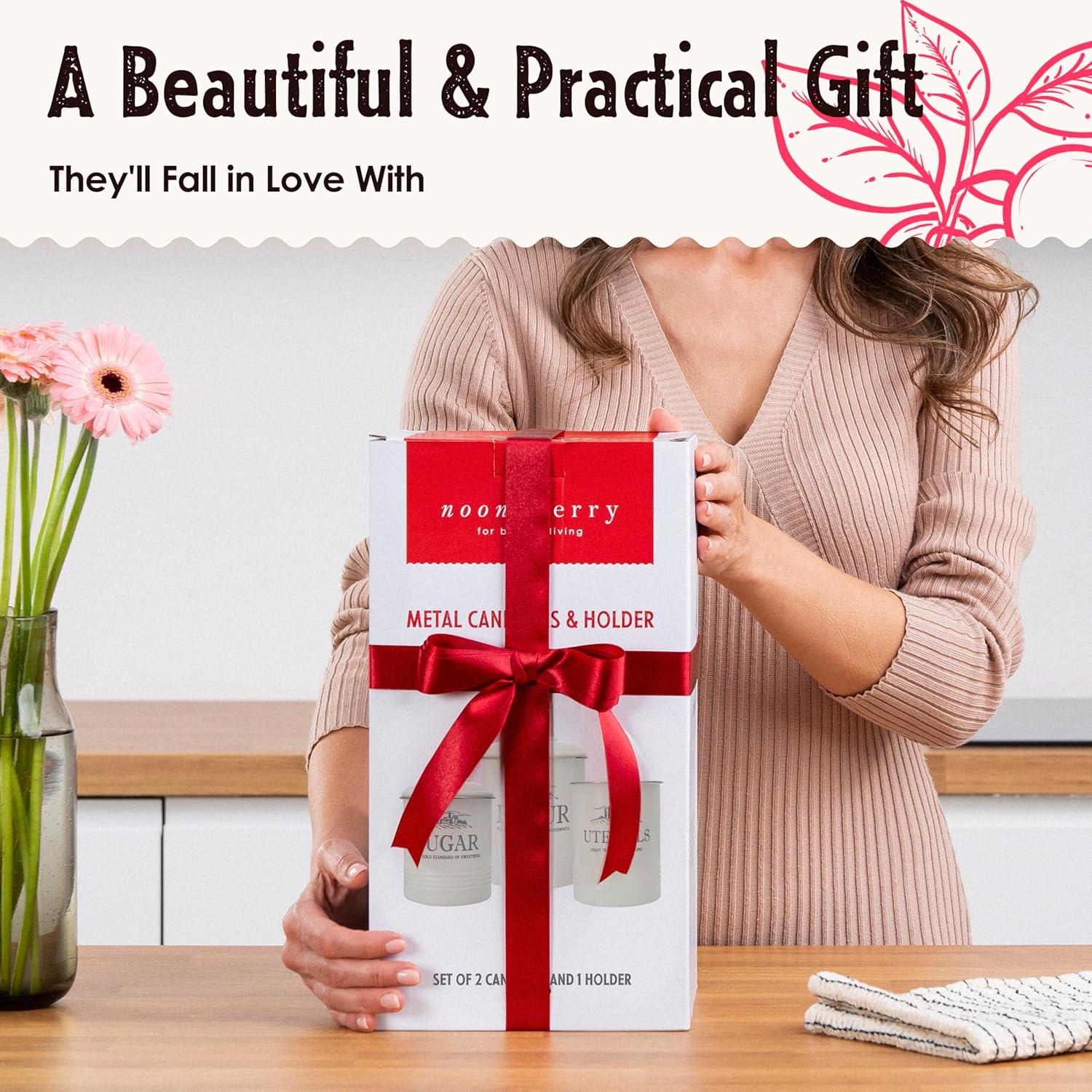 Juego de 3 Latas Negras Herméticas para Cocina - noonberry