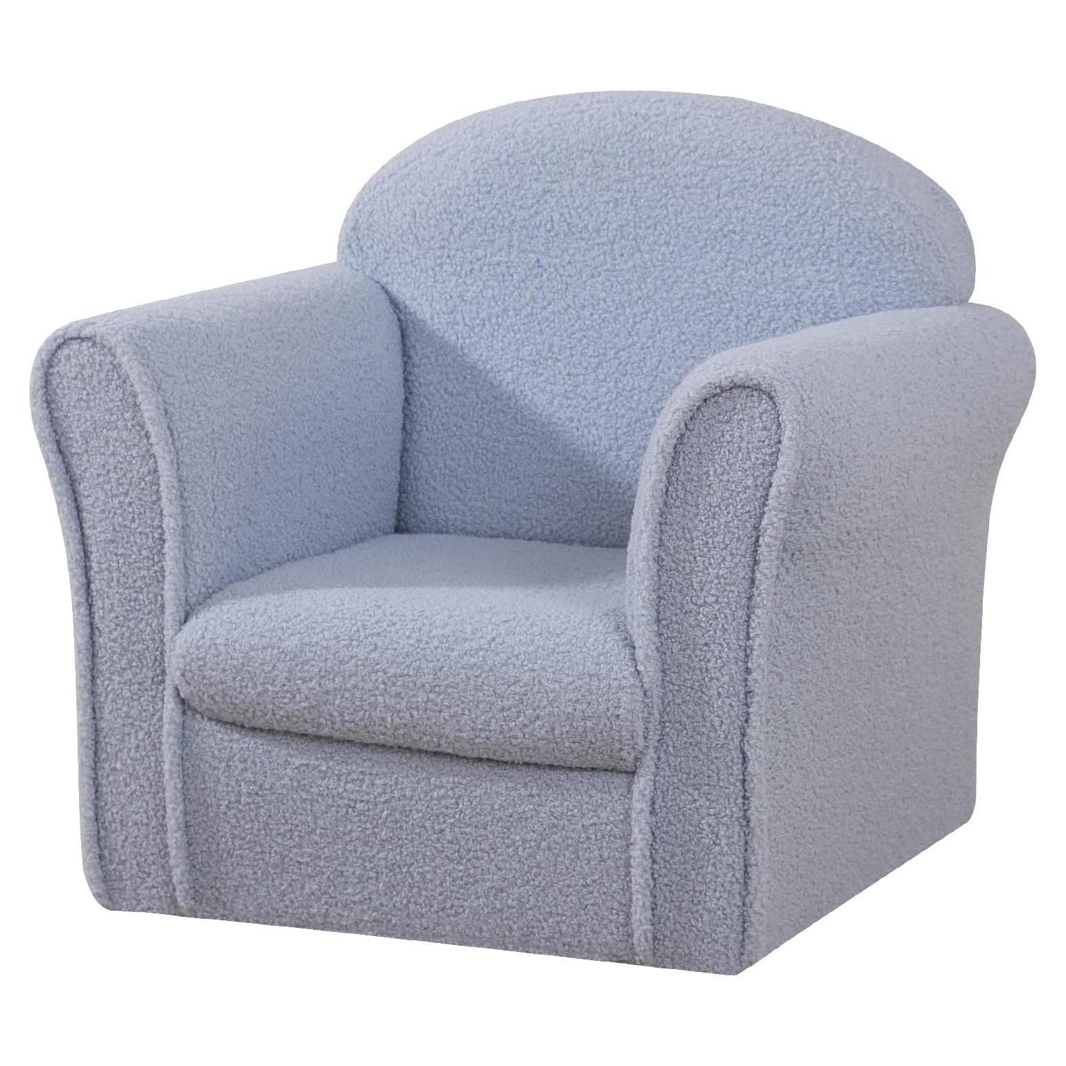 Sofá Infantil AFBKSS&BB Azul con Reposabrazos y Terciopelo