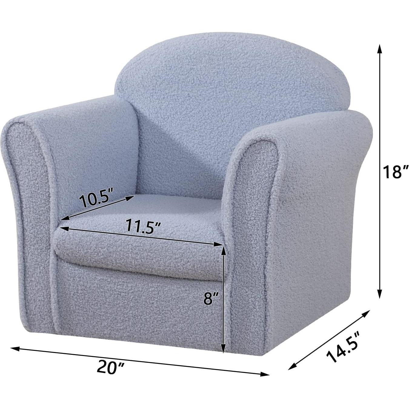 Sofá Infantil AFBKSS&BB Azul con Reposabrazos y Terciopelo