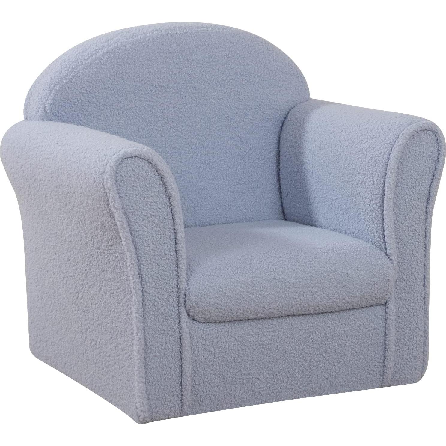 Sofá Infantil AFBKSS&BB Azul con Reposabrazos y Terciopelo