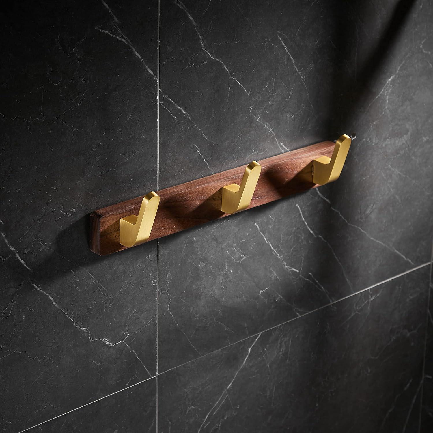 Perchero de Pared SARIHOSY de Madera y Metal 3 Ganchos Rústicos