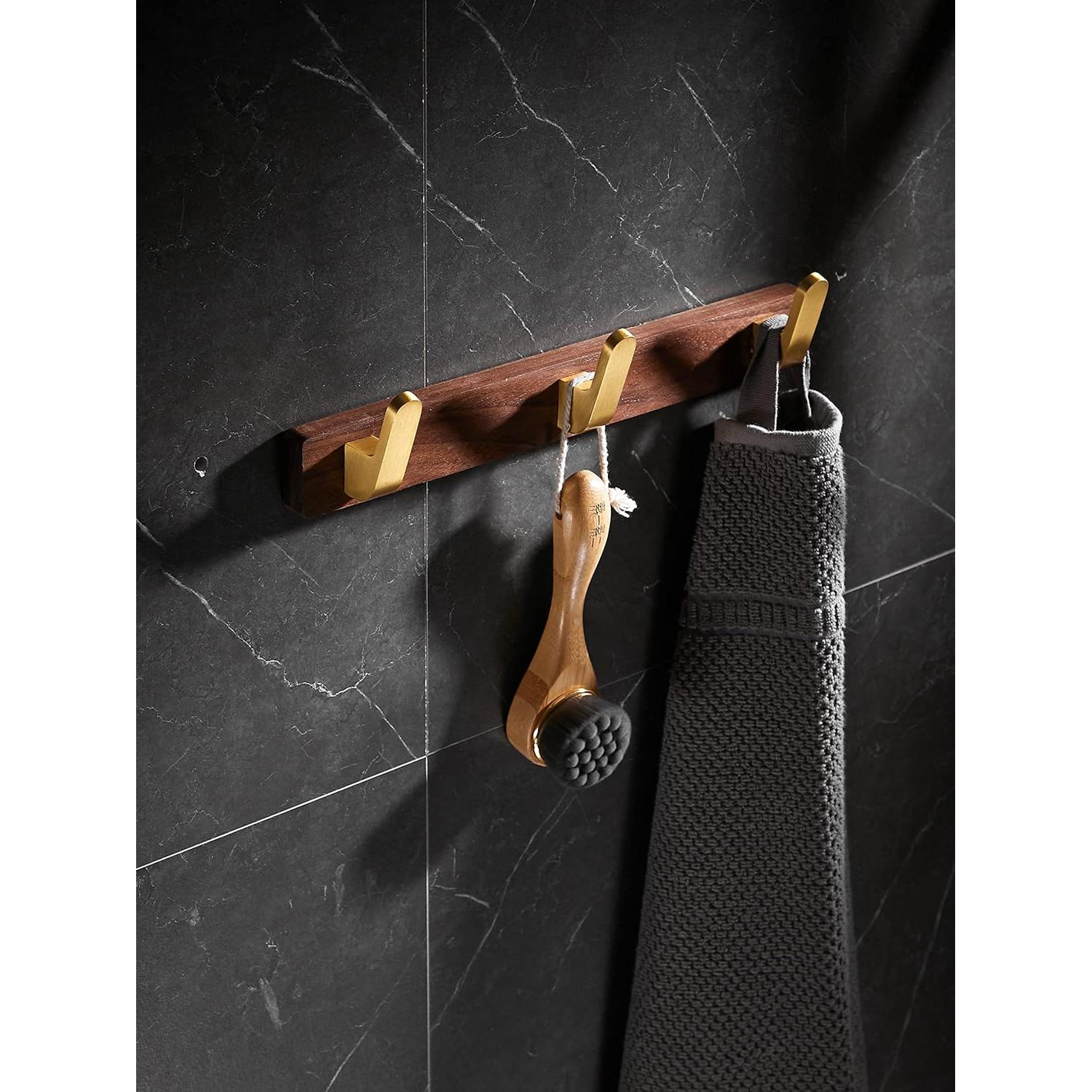 Perchero de Pared SARIHOSY de Madera y Metal 3 Ganchos Rústicos