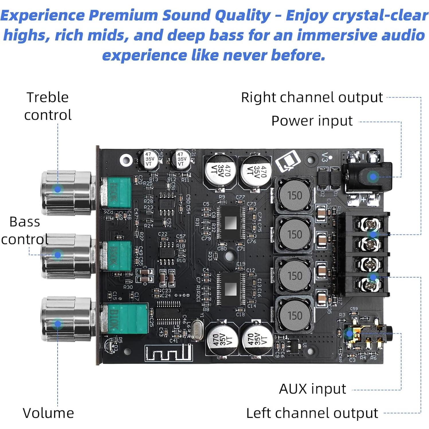 Amplificador Estéreo Bluetooth 5.0 Cozychord ZK-1002T 200W