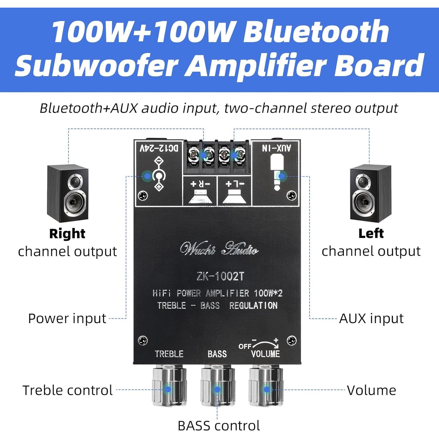 Amplificador Estéreo Bluetooth 5.0 Cozychord ZK-1002T 200W