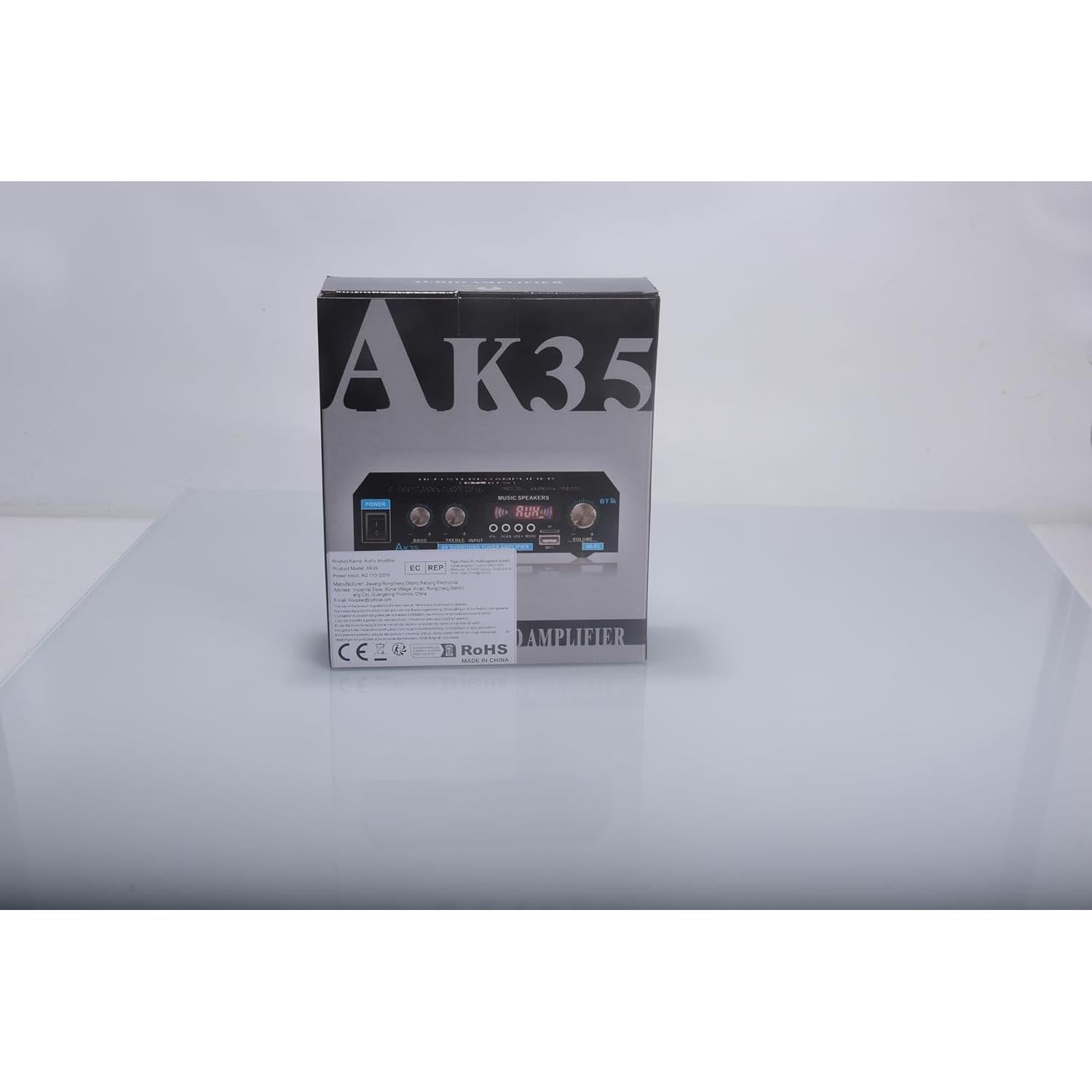 Amplificador Estéreo AK35 Woopker Bluetooth 5.0 200W 2.0 Canal