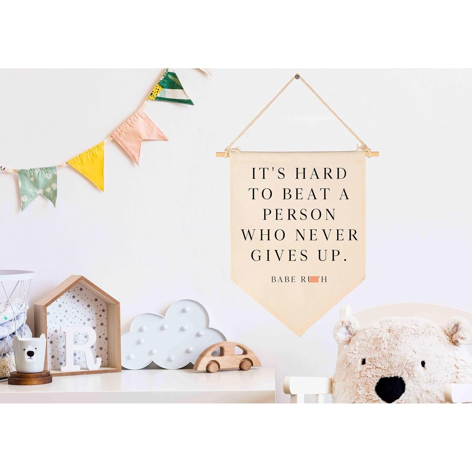 Banner de Lienzo Beige Decorativo para Pared - 39.6x27.9 cm