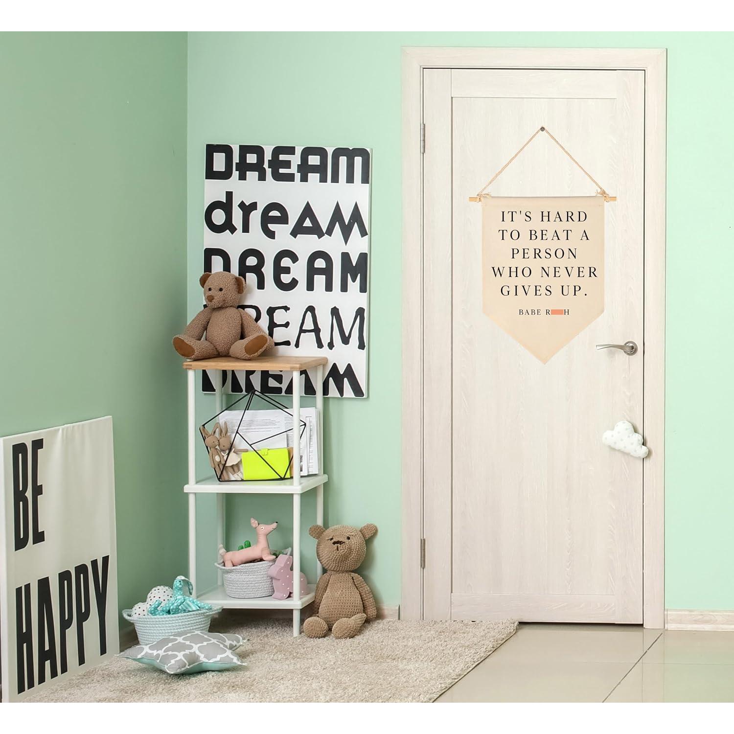 Banner de Lienzo Beige Decorativo para Pared - 39.6x27.9 cm