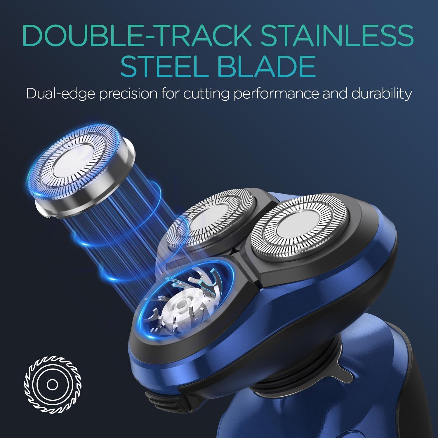 Afeitadora Eléctrica VOYOR TX410 4 en 1 Impermeable Azul