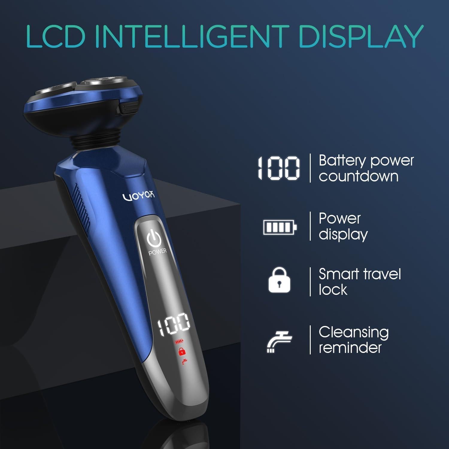 Afeitadora Eléctrica VOYOR TX410 4 en 1 Impermeable Azul