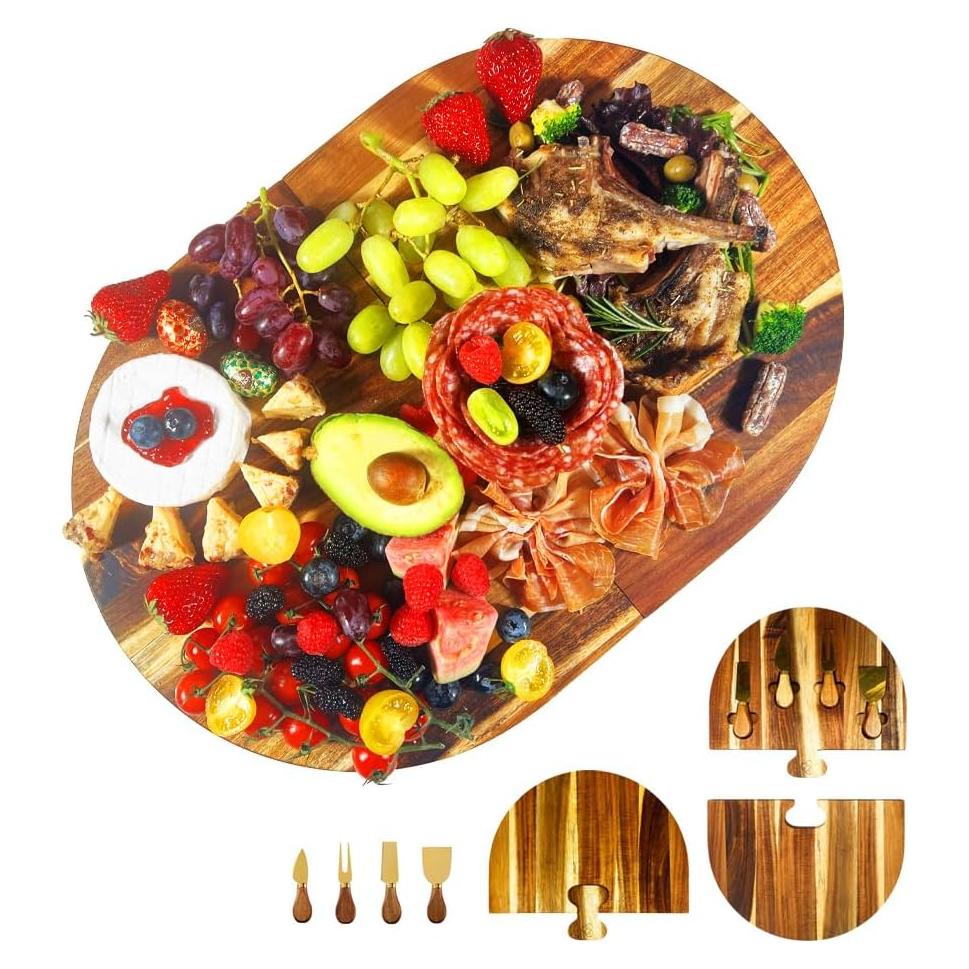 Juego de Tabla de Charcutería Stoneandegg - 2 Piezas de Madera de Acacia
