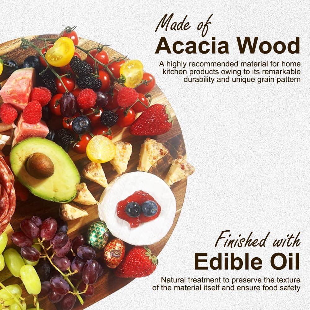 Juego de Tabla de Charcutería Stoneandegg - 2 Piezas de Madera de Acacia