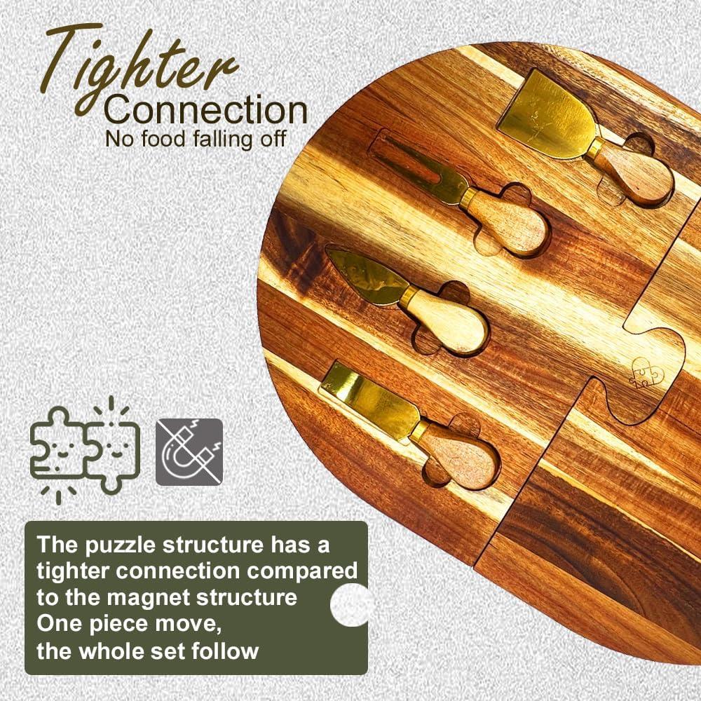 Juego de Tabla de Charcutería Stoneandegg - 2 Piezas de Madera de Acacia