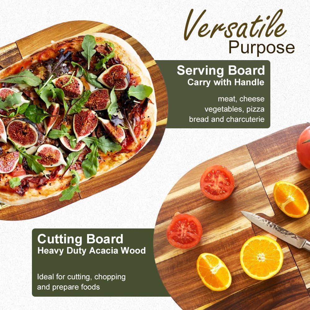 Juego de Tabla de Charcutería Stoneandegg - 2 Piezas de Madera de Acacia