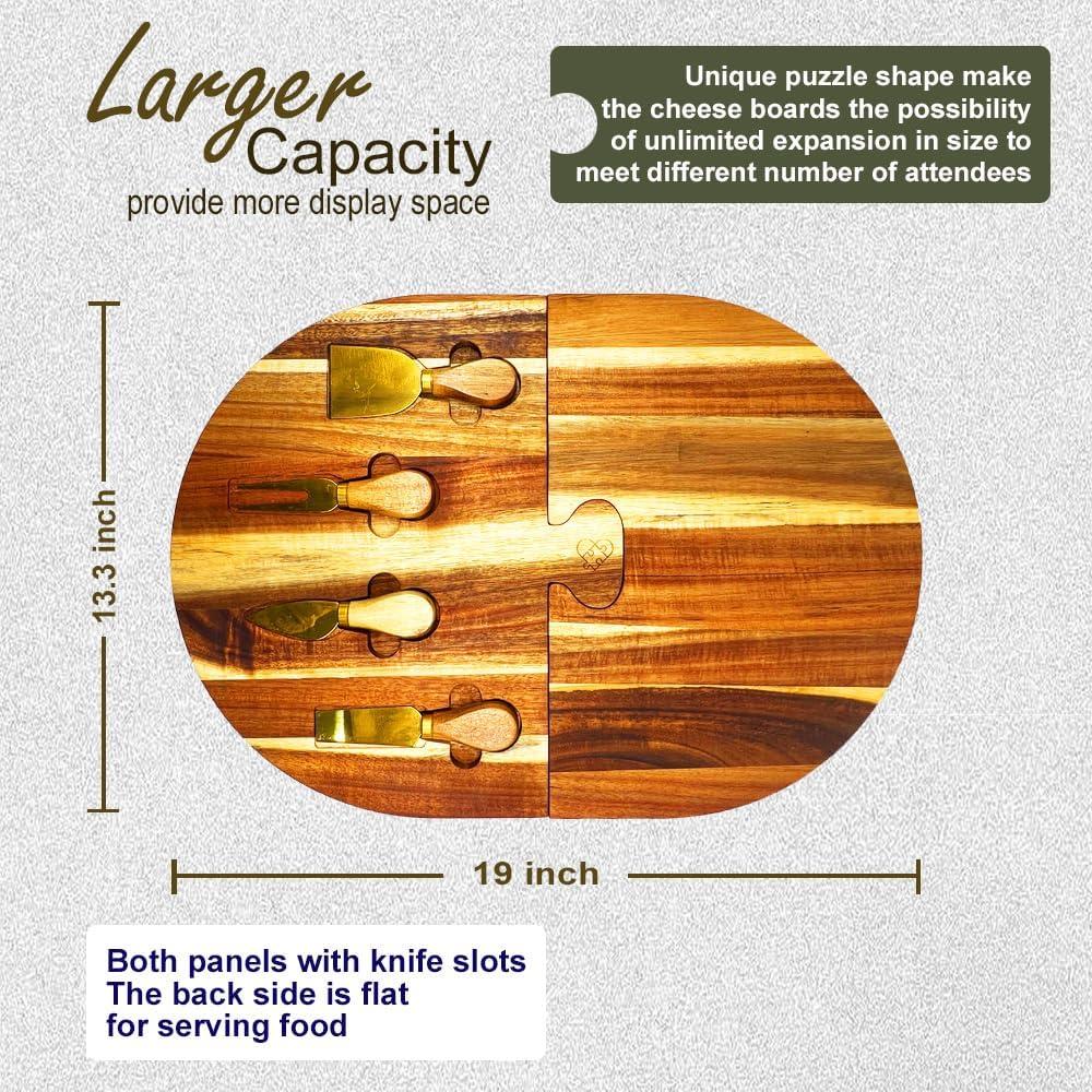 Juego de Tabla de Charcutería Stoneandegg - 2 Piezas de Madera de Acacia