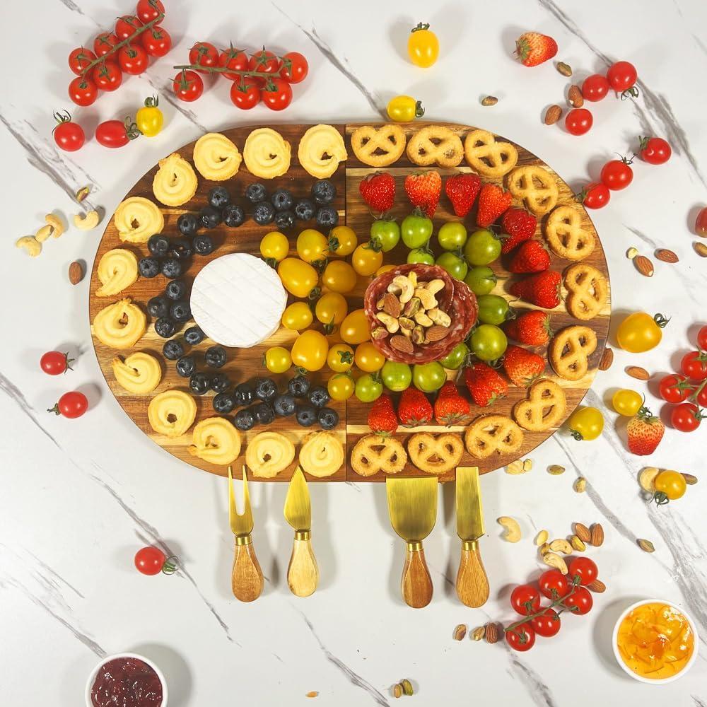 Juego de Tabla de Charcutería Stoneandegg - 2 Piezas de Madera de Acacia