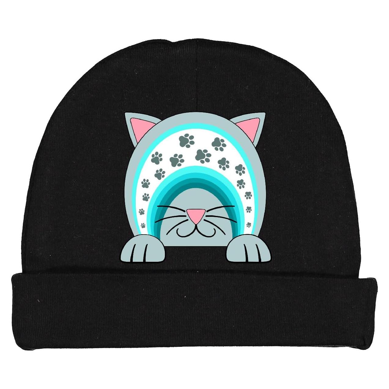 Gorro de bebé Inktastic gato arcoíris patas 100% algodón