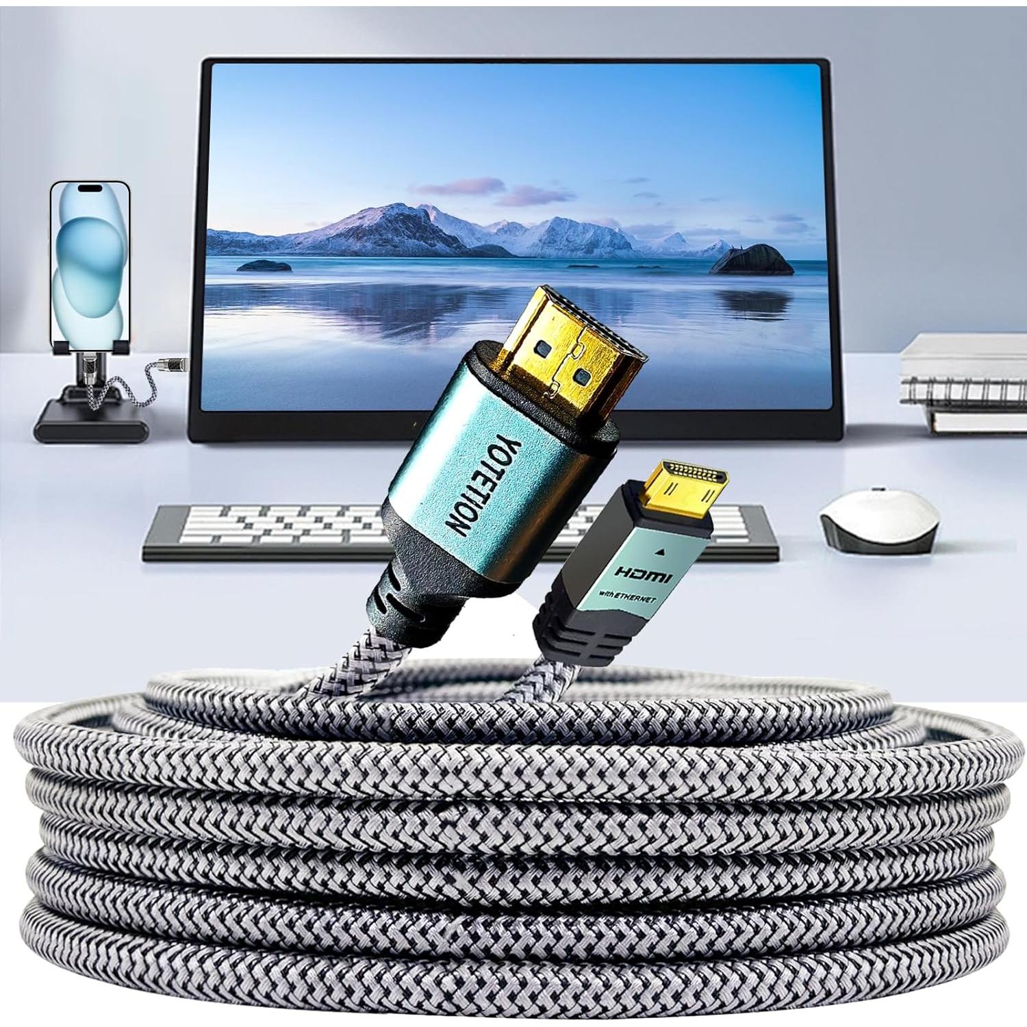 Cable Mini HDMI a HDMI 4.57m LJ Alta Velocidad 4K 60Hz