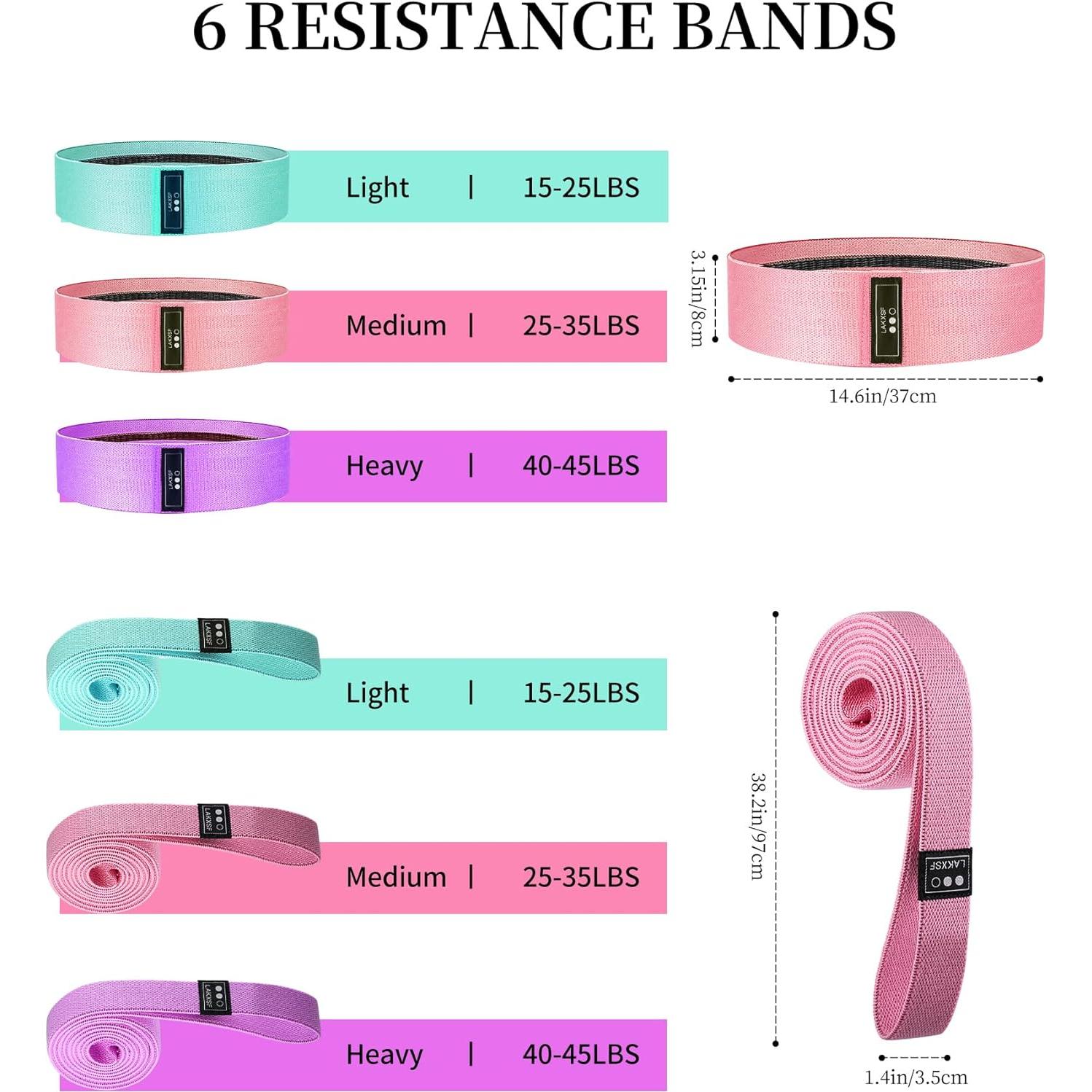 6 Bandas de Resistencia LAKXSF para Glúteos y Ejercicio