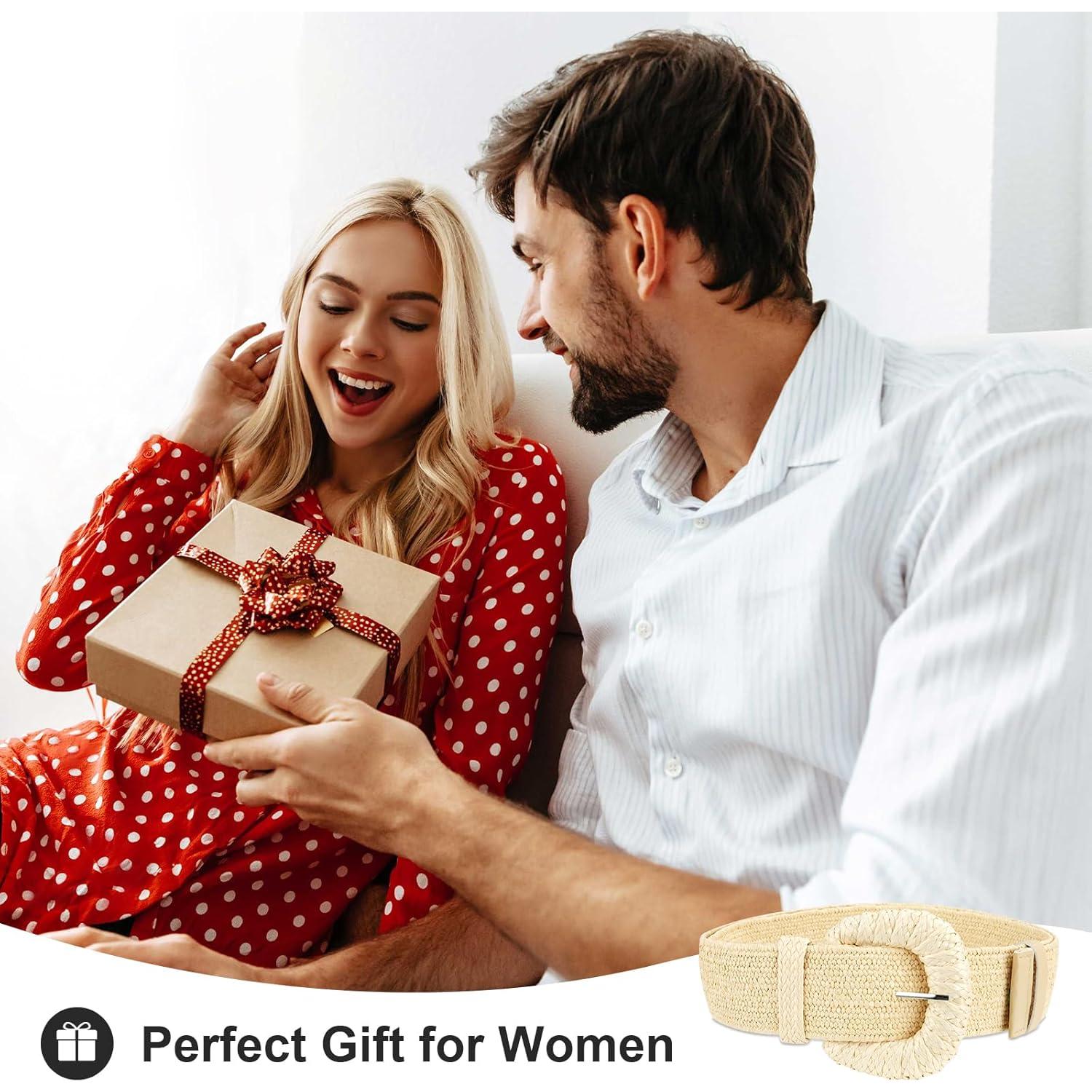 Cinturón Elástico de Paja Tejida para Mujeres - Boho - S