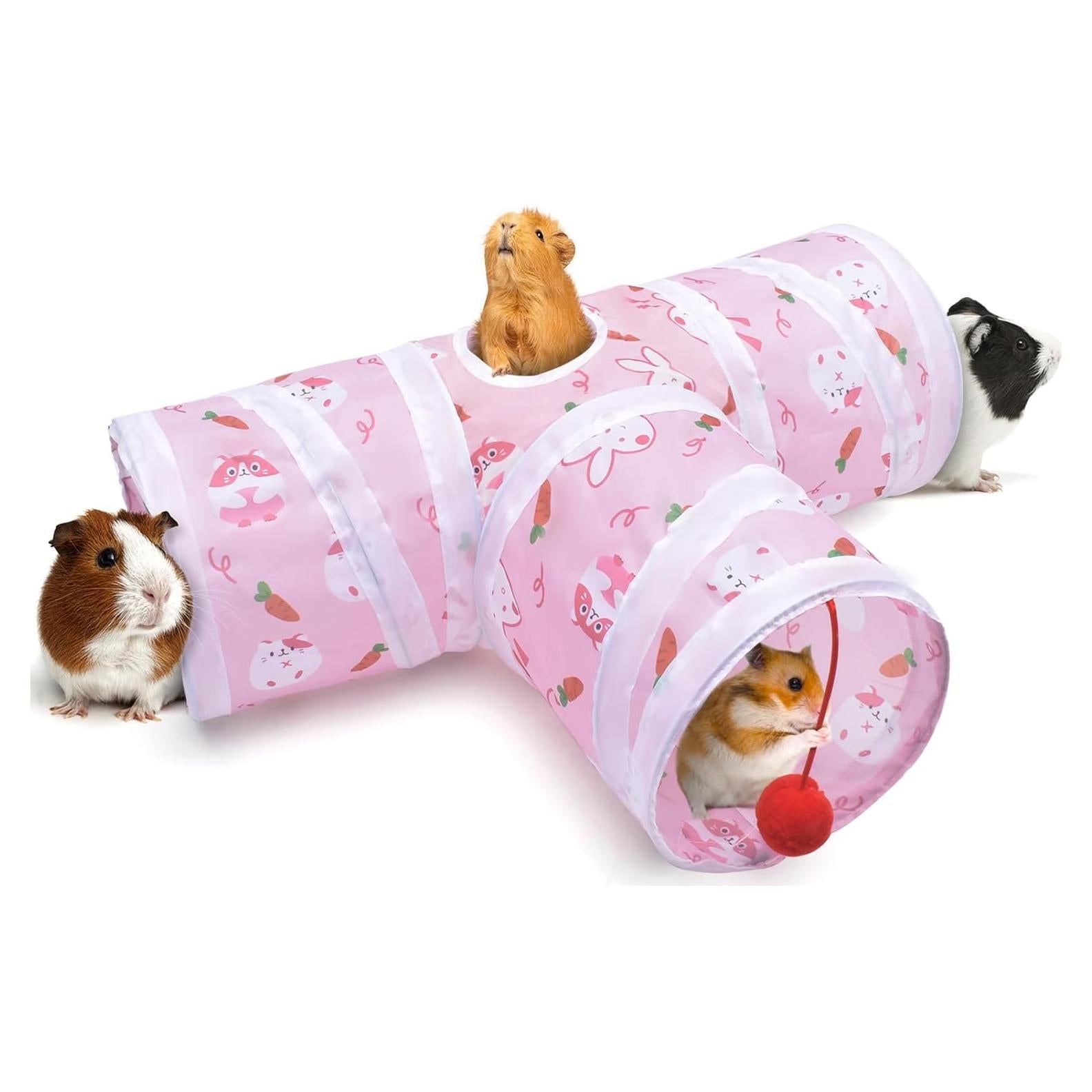 Túnel Colapsable para Hámster Bissap 43x30cm Rosa