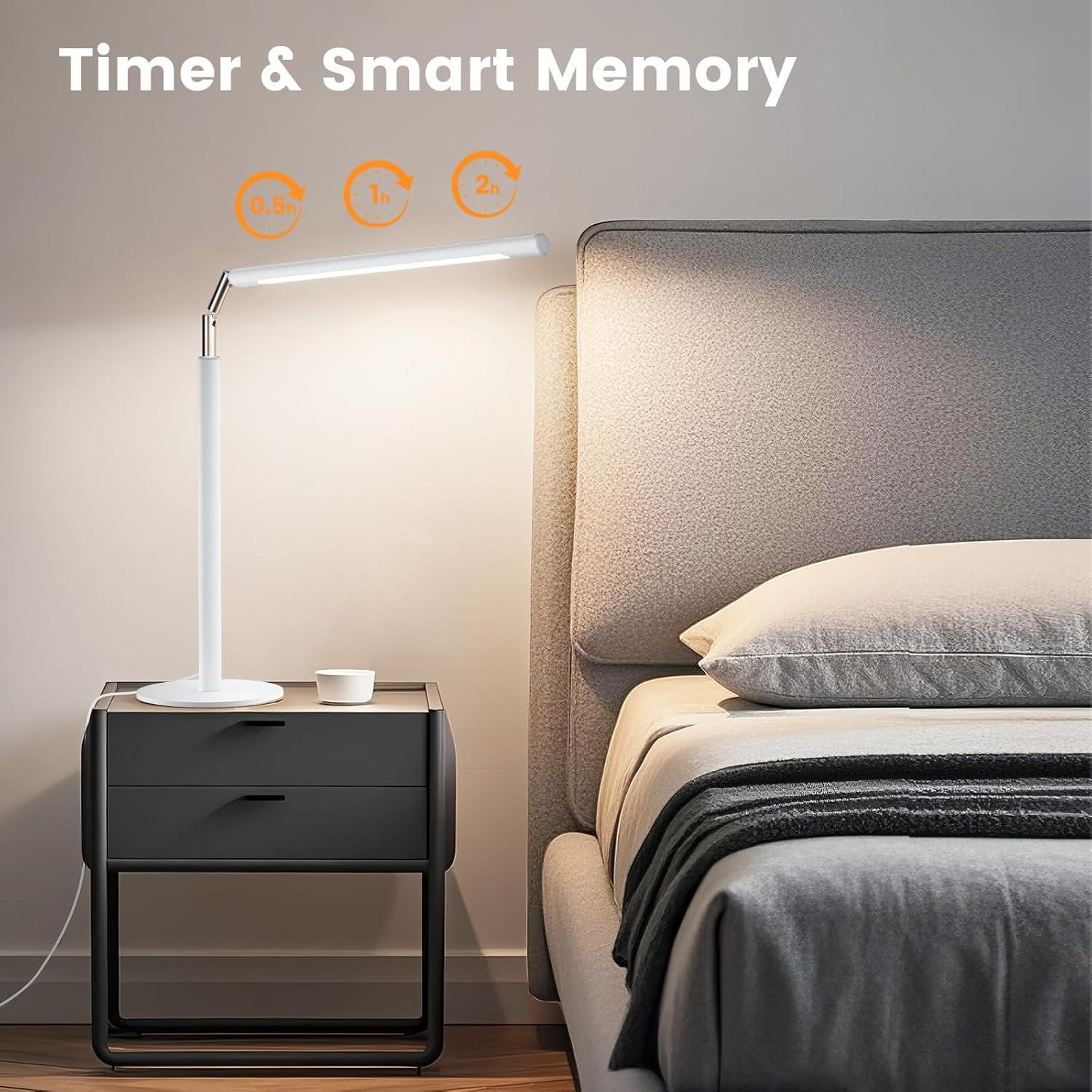 Lámpara de Escritorio LED ALFELE Blanca 15W Regulable 4 Colores