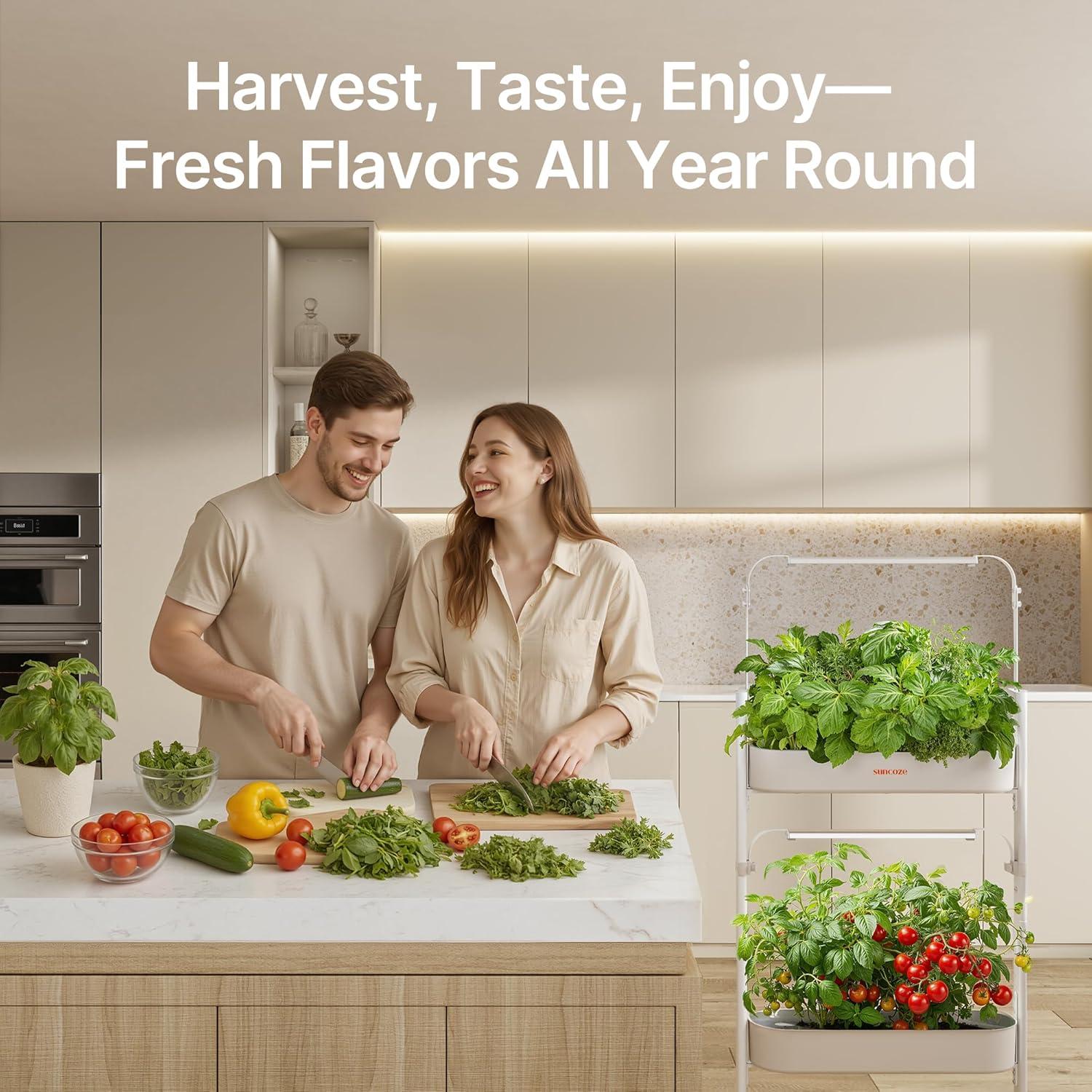 Kit Hidropónico SUNCOZE 2 Niveles 24 Cápsulas LED Inteligente