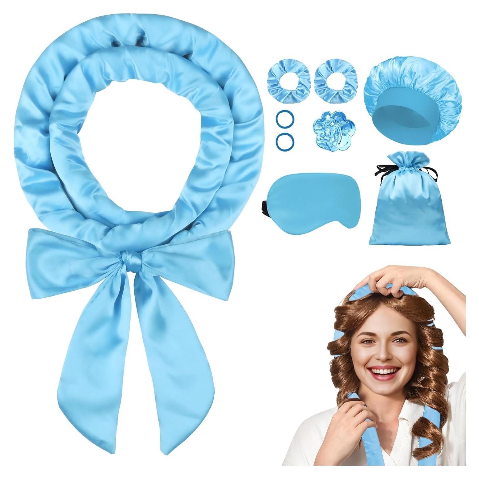 Rizadores Sin Calor Ystrybo Azul - Conjunto de 9 Piezas