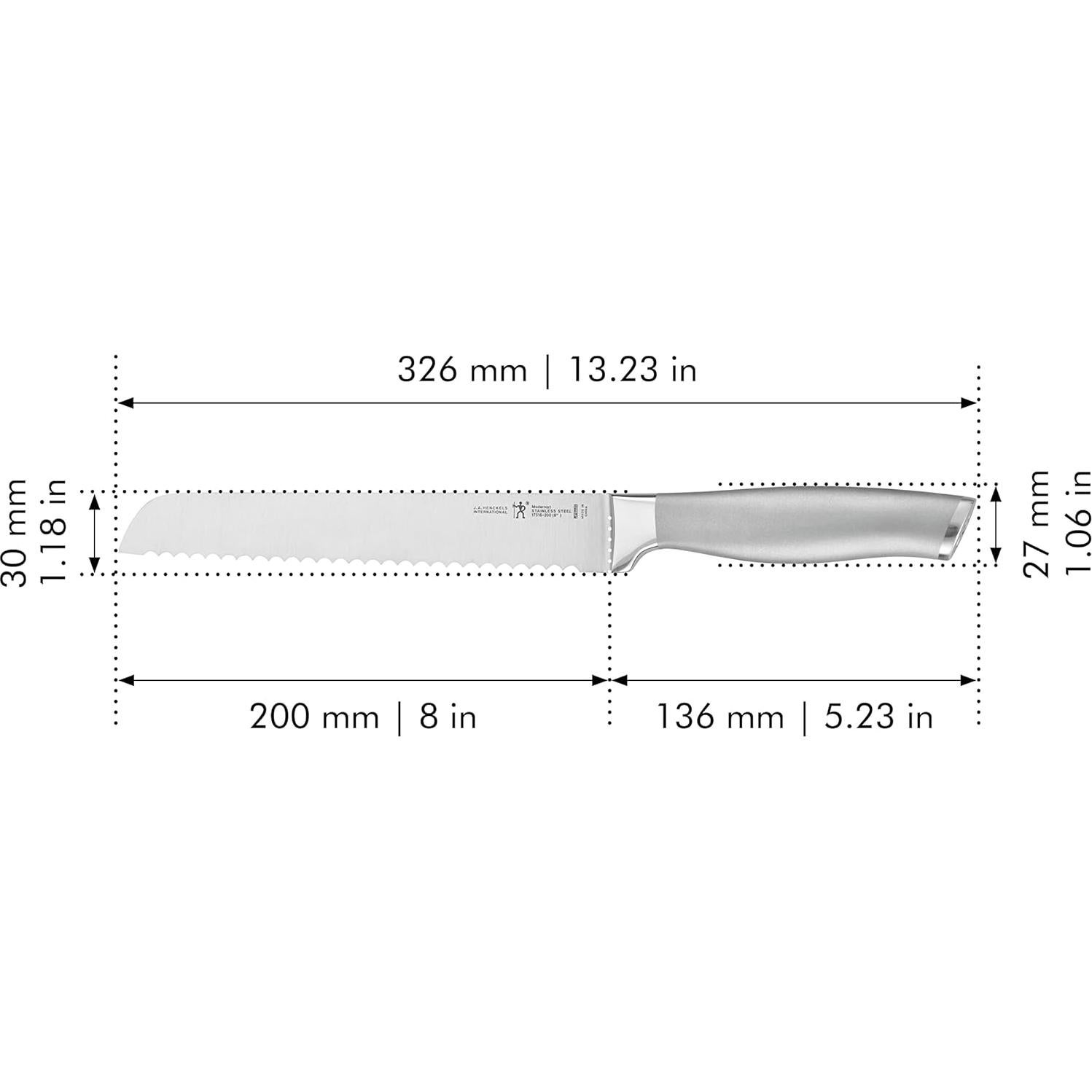 Cuchillo de Pan HENCKELS Modernist 20.32 cm Acero Inoxidable Gris
