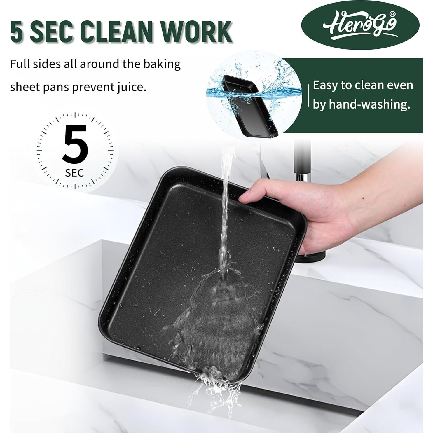 Juego de 2 bandejas para hornear Herogo 22.86x17.02 cm antiadherente