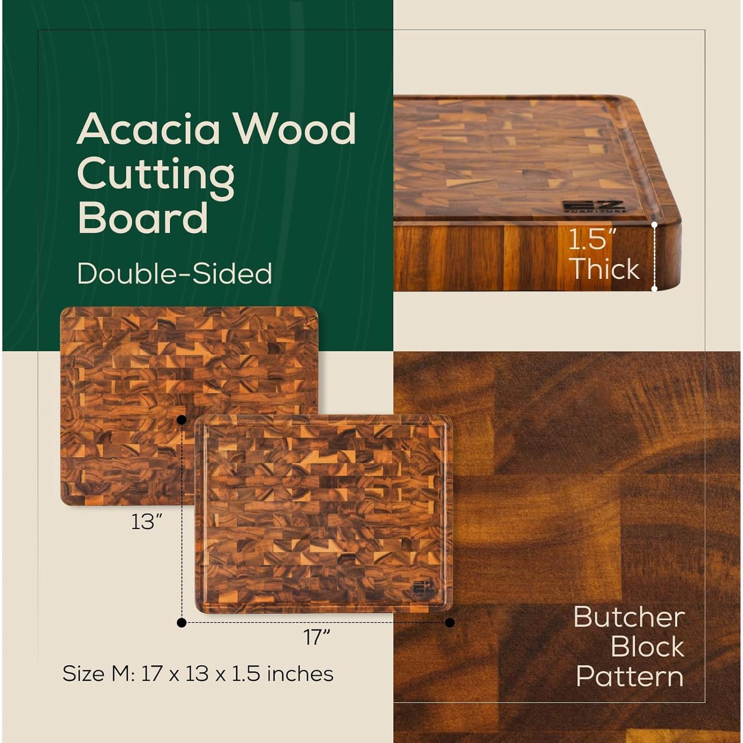 Tabla de Cortar de Madera de Acacia EZ FURNITURE 43x33 cm