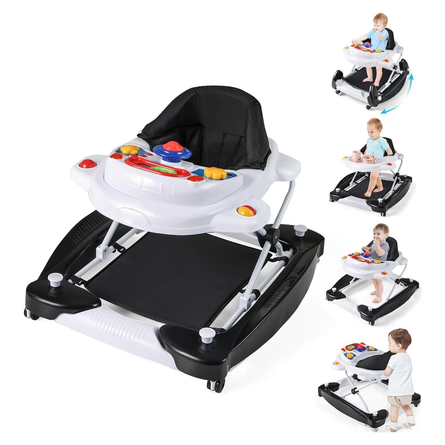 Andador Multifuncional 6-en-1 BABY JOY Ajustable Negro