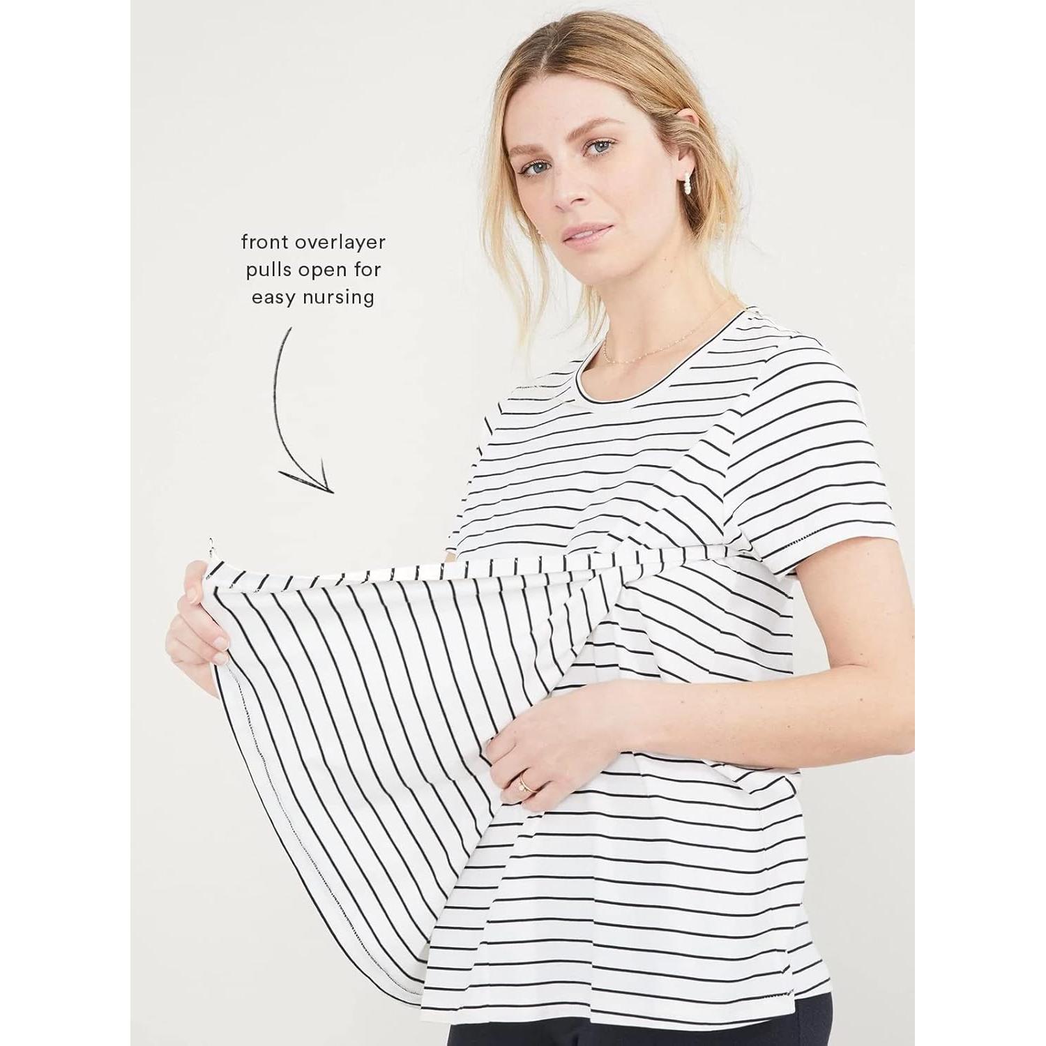 Camiseta de Lactancia HATCH de Algodón Pima Orgánico - Negro