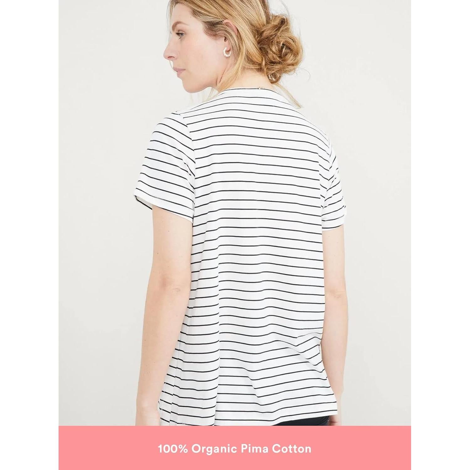 Camiseta de Lactancia HATCH de Algodón Pima Orgánico - Negro