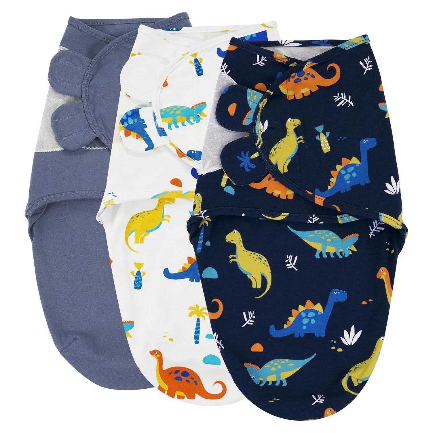 Paquete de 3 Envolturas de Swaddle David Algodón 0-3 Meses