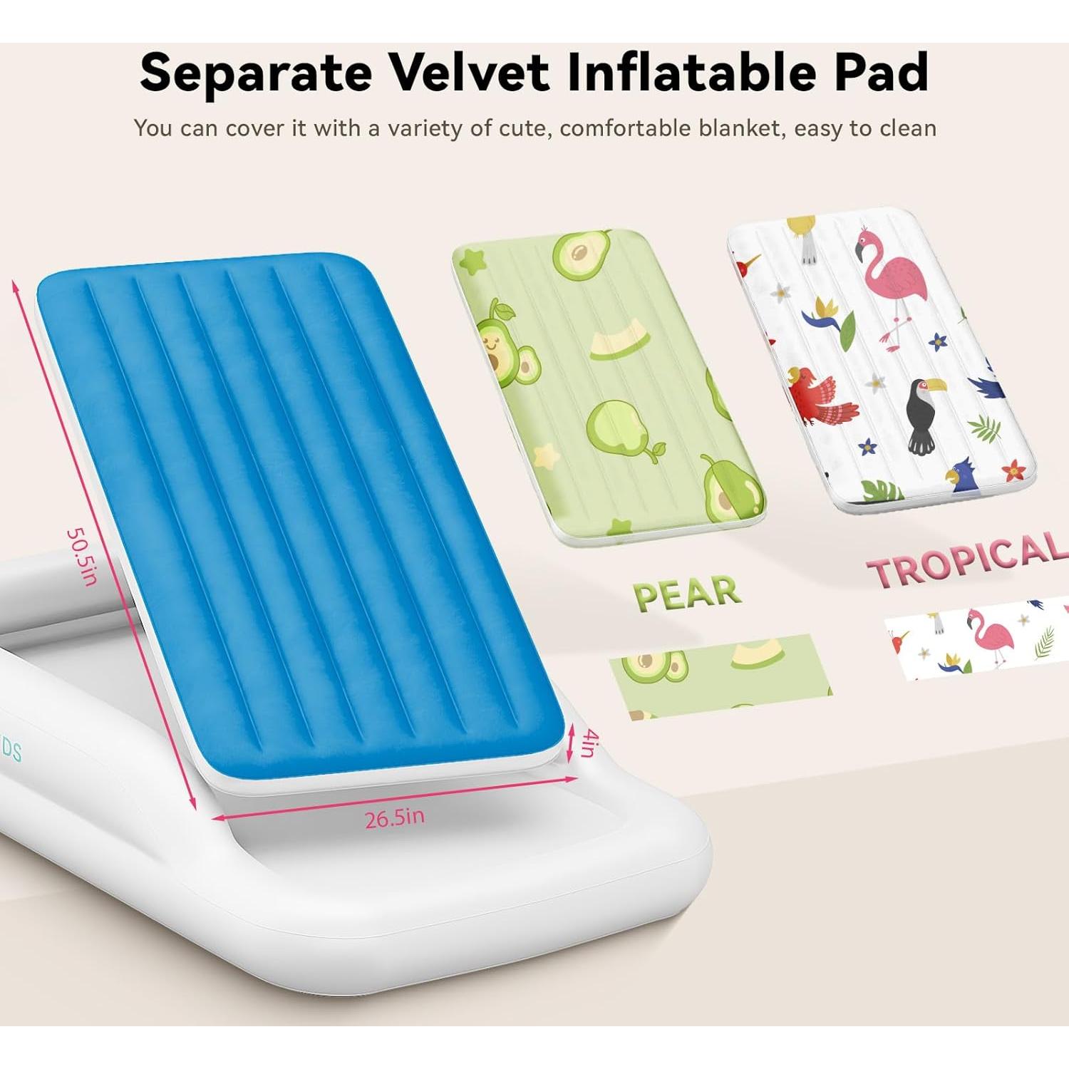 Cama de Viaje Inflable para Niños COMMOUDS Azul 101.6x157.5cm