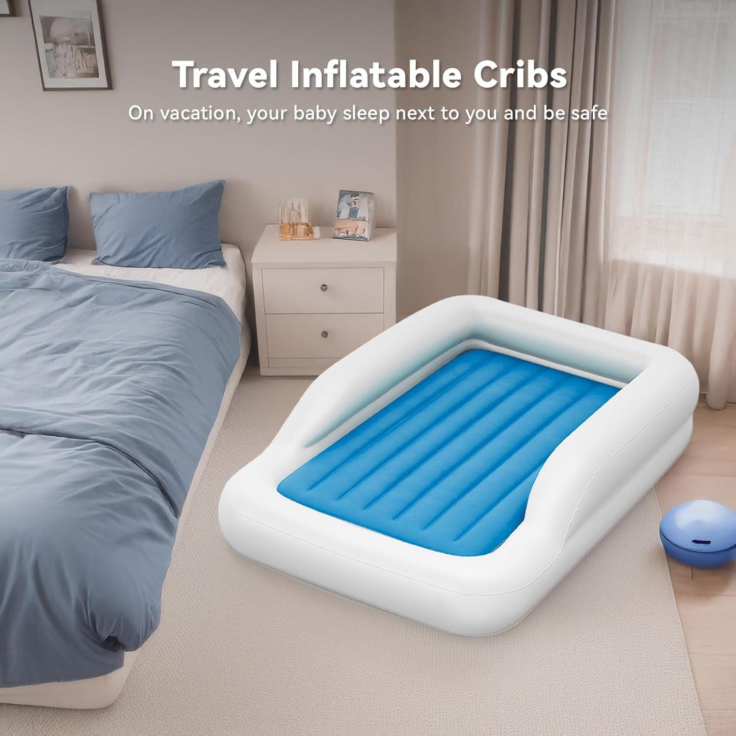 Cama de Viaje Inflable para Niños COMMOUDS Azul 101.6x157.5cm