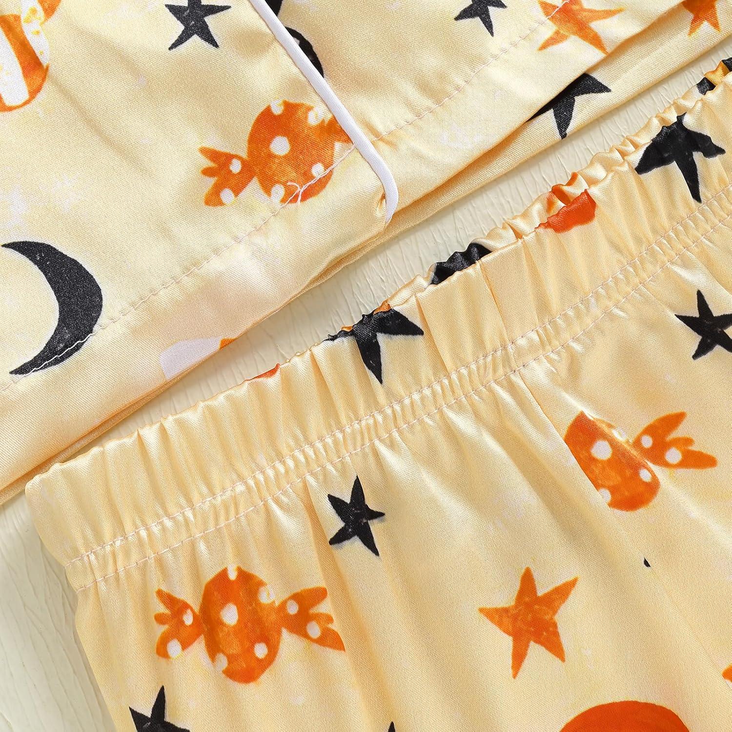 Pijamas de Halloween para Niños Fyclemt 2 Piezas Algodón Lino