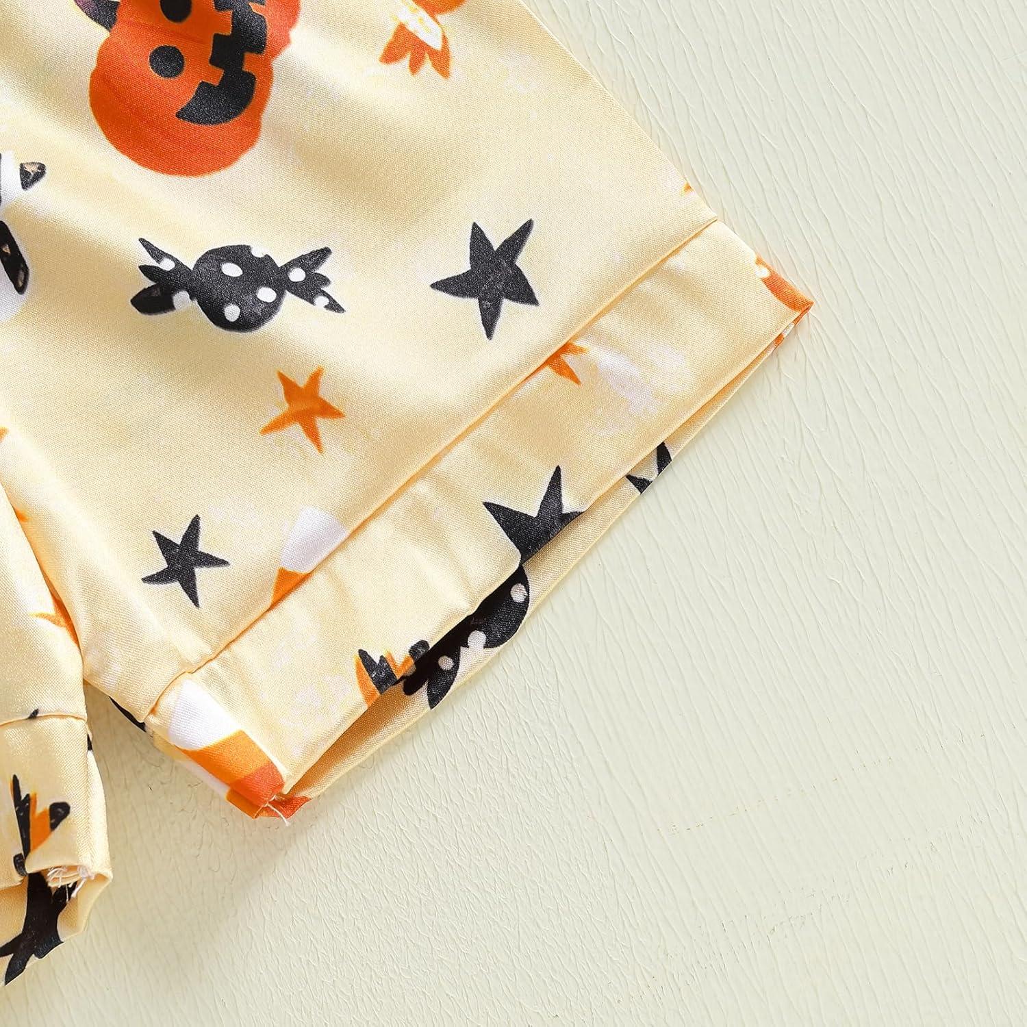 Pijamas de Halloween para Niños Fyclemt 2 Piezas Algodón Lino