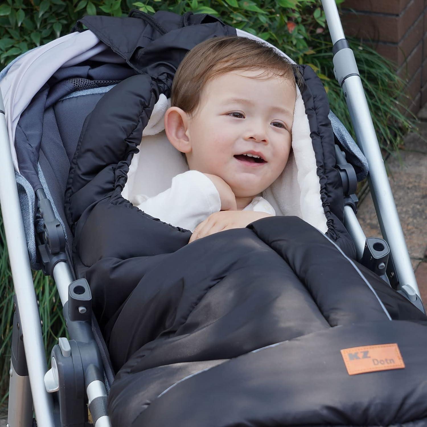 Saco de Invierno KZ Dotnz para Cochecito Negro, Ajuste Universal