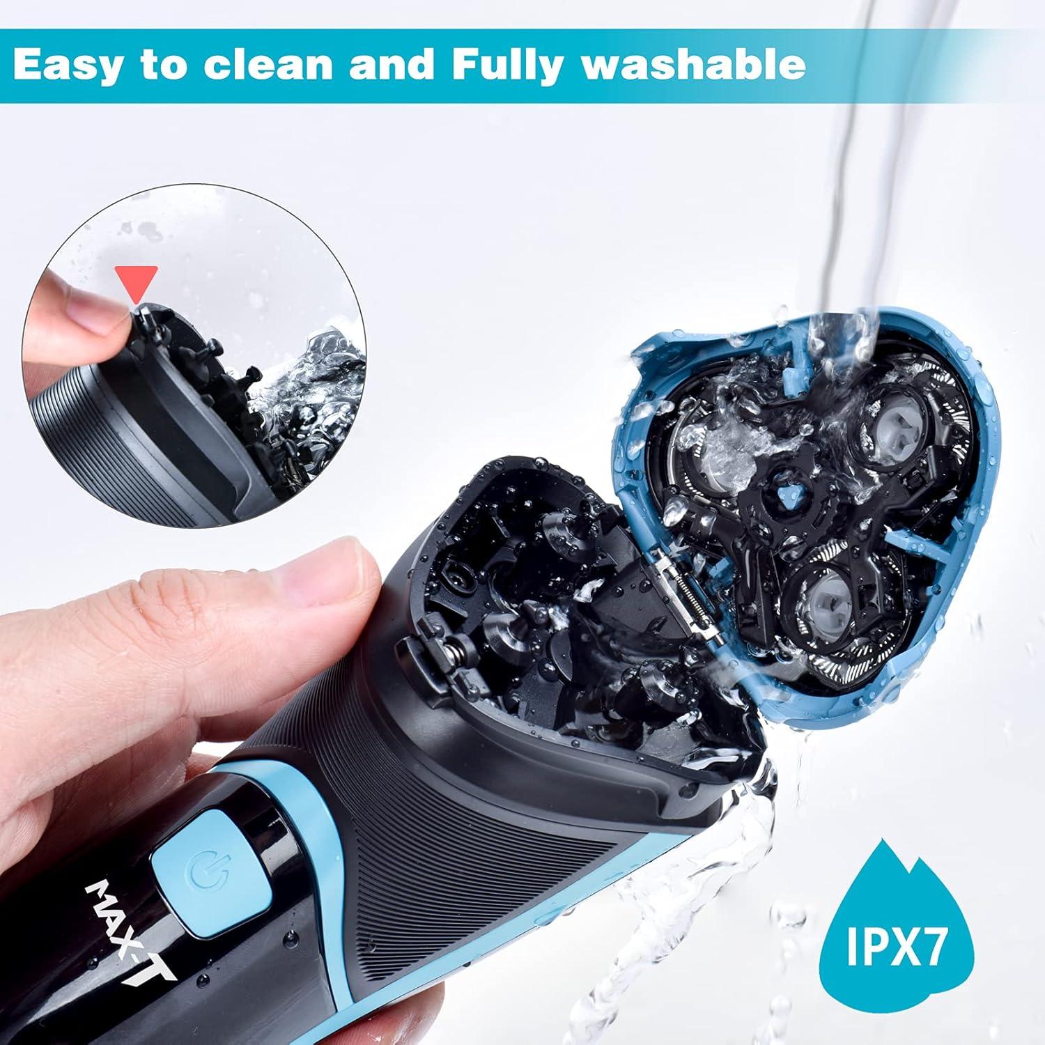 Afeitadora eléctrica MAX-T 3D impermeable con recortadora