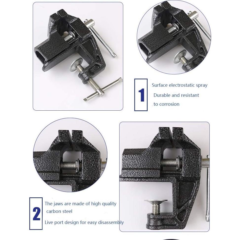 Mini Tornillo de Banco HENGDA VISE 2" Negro Portátil
