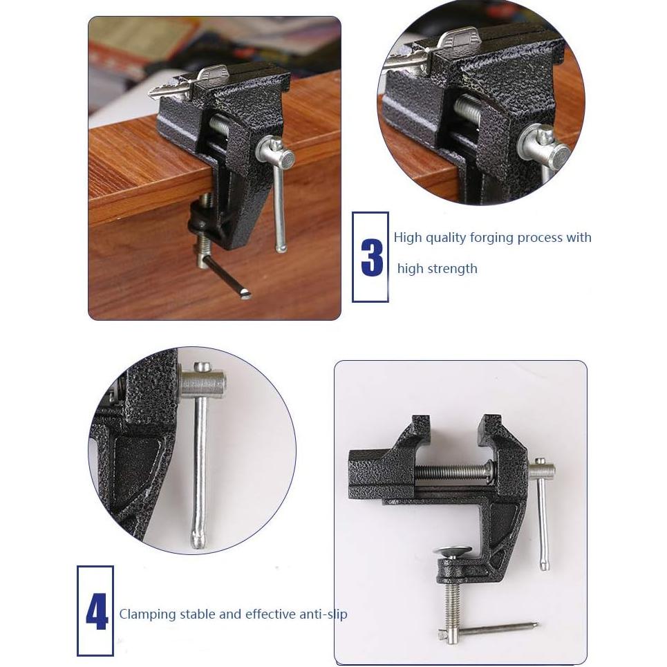 Mini Tornillo de Banco HENGDA VISE 2" Negro Portátil