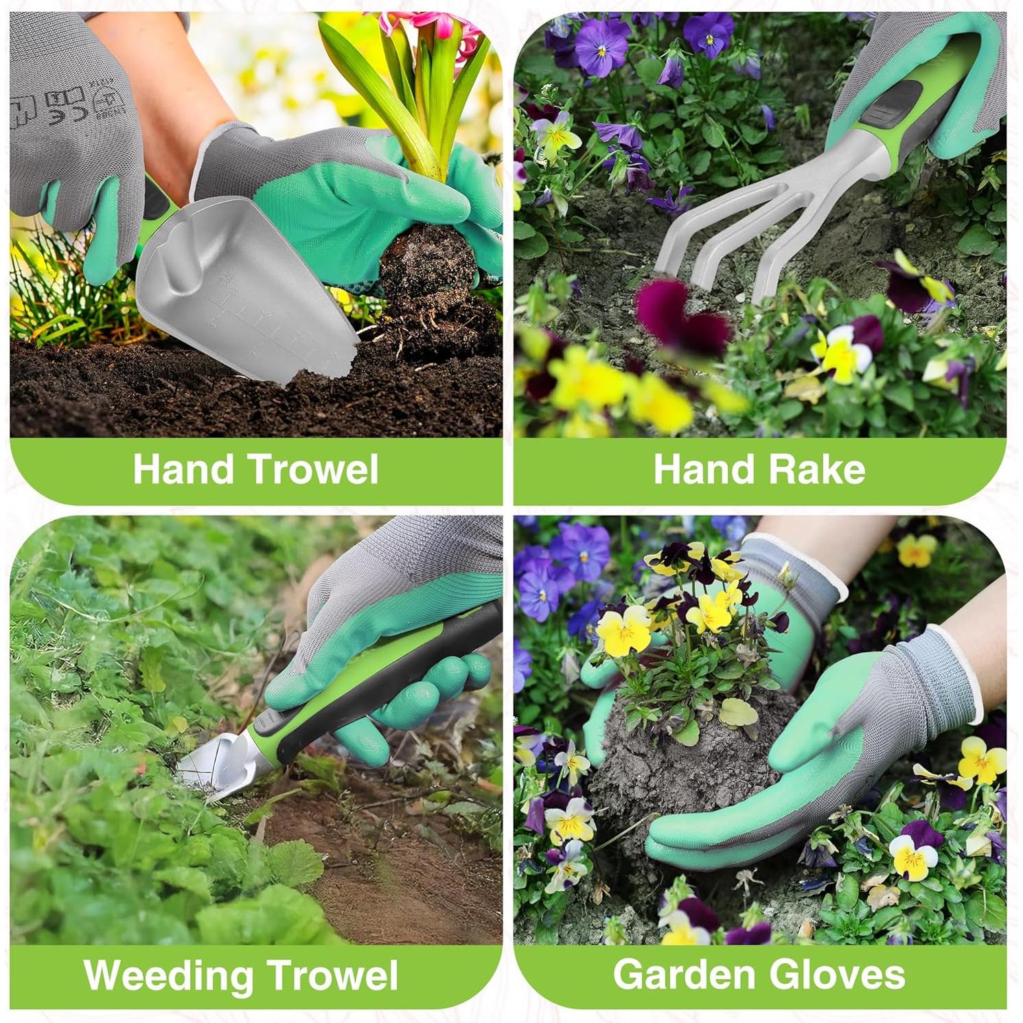 Juego de Herramientas de Jardín WORKPRO 5 Piezas Aluminio Verde