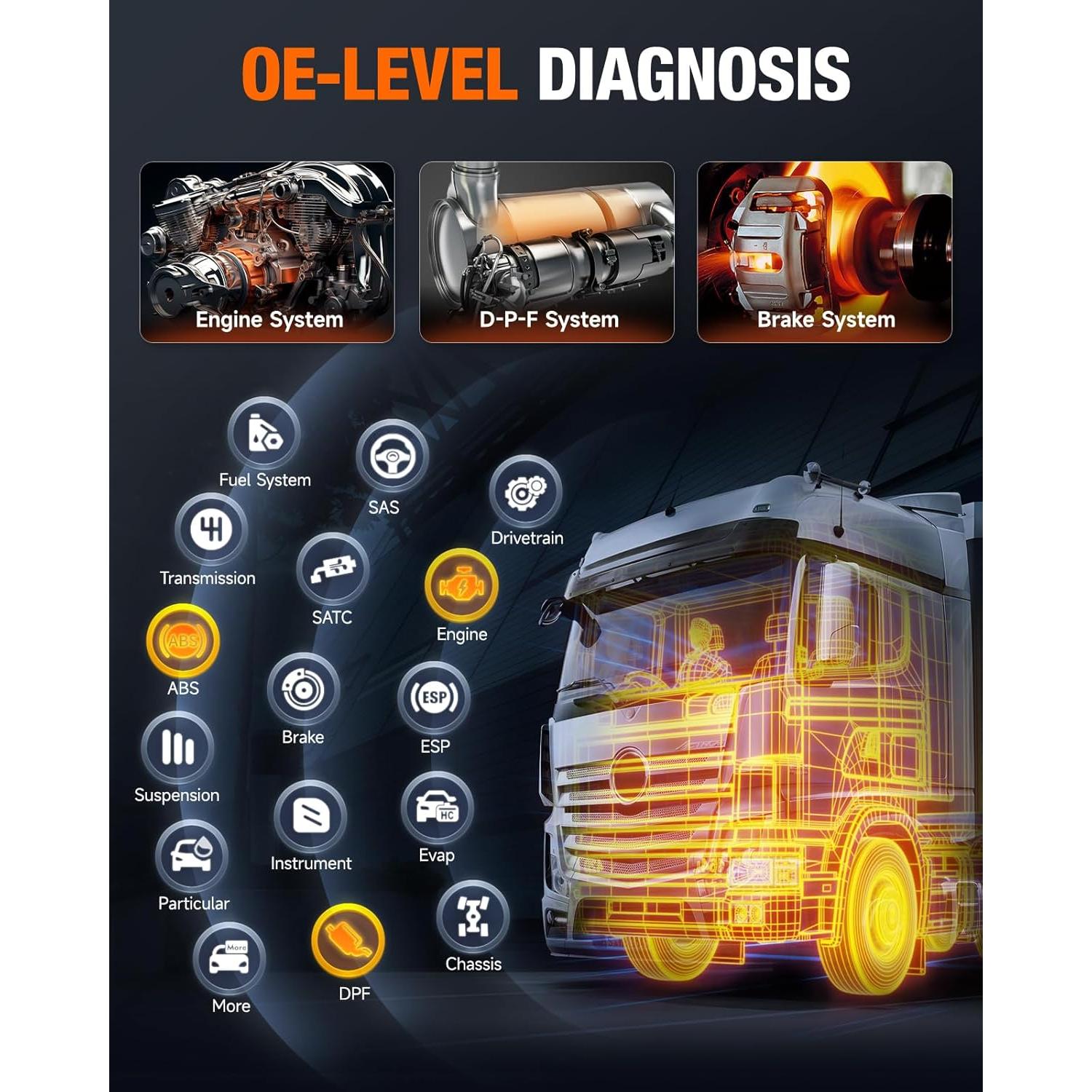 Escáner de Camiones ANCEL HD3400 - Regeneración DPF, 1.54kg