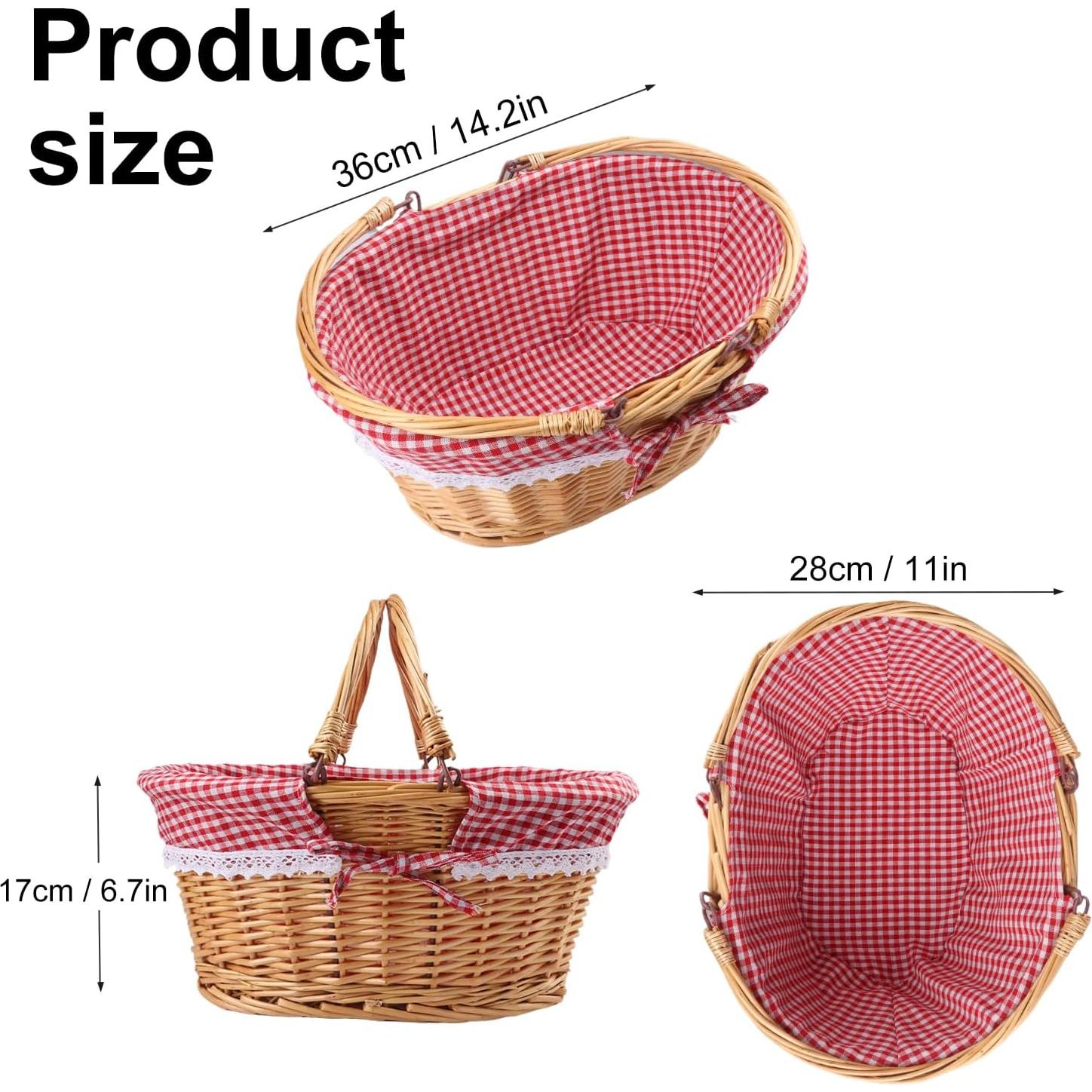 Cesta de Mimbre GNIEMCKIN 35.56 cm Ovalada con Asa