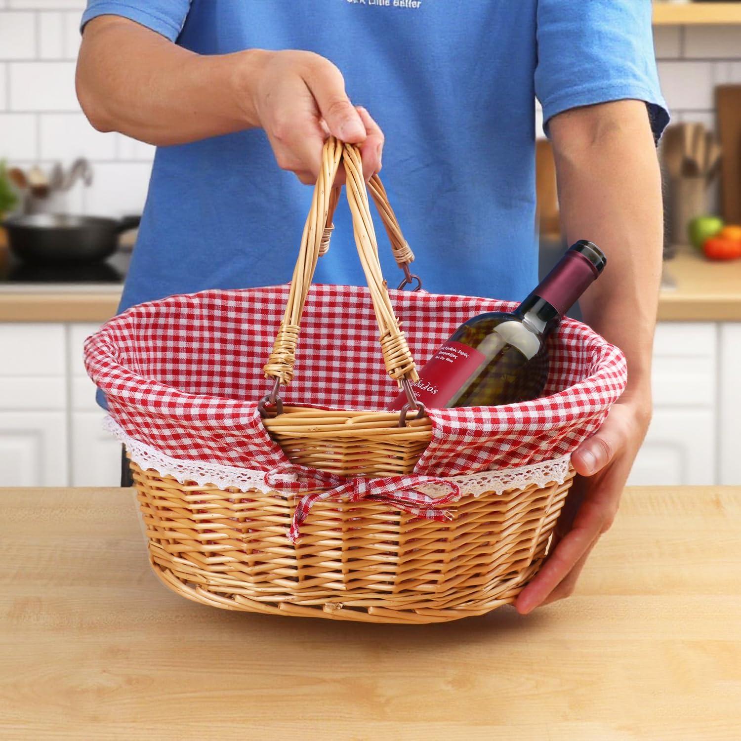 Cesta de Mimbre GNIEMCKIN 35.56 cm Ovalada con Asa